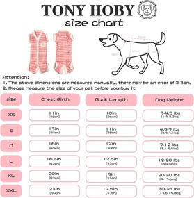 img 2 attached to TONY HOBY Female/Male Pet Dog Pajamas: Striped 4-Legged Jumpsuit for Soft and Cozy Cotton Dog Clothes (Size S, Pink+White-Girls)