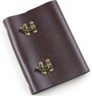 многоразовый кожаный дневник ancicraft a5, ежедневник, планировщик с застежкой, папка с 6 кольцами, крафт-бумага с подкладкой - темно-кофейный цвет логотип