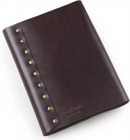 img 3 attached to Ancicraft Refillable A5 Leather Journal Diary Notebook Planner With Clasp Lock, 6-Ring Binder, Lined Craft Paper - Dark Coffee Color
