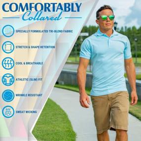 img 2 attached to Mens Slim-Fit Polo Shirts With Stretch And Moisture-Wicking Technology - Breathable Short-Sleeve Collared T-Shirt