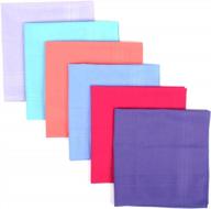 🎨 vibrant assorted cotton handkerchiefs: colorful boxed hankies for stylish accessories logo