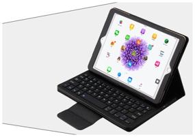 img 3 attached to Keyboard MyPads for iPad Pro 12.9 (2018) A1895, A1983, A2014 removable wireless Bluetooth keyboard complete with leather case and plastic stickers.