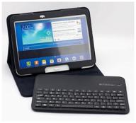 keyboard mypads for ipad pro 12.9 (2018) a1895, a1983, a2014 removable wireless bluetooth keyboard complete with leather case and plastic stickers. logo