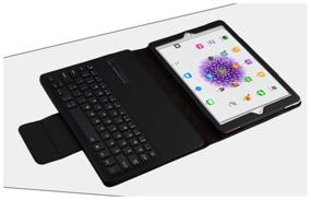 img 1 attached to Keyboard MyPads for iPad Pro 12.9 (2018) A1895, A1983, A2014 removable wireless Bluetooth keyboard complete with leather case and plastic stickers.