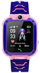 img 2 attached to Children''s watch SunRise Smart Watch GSM SIM / selfie camera / SOS button / Ability to make calls directly from the watch / Violet pink