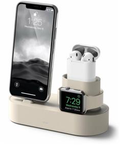 img 1 attached to Elago Charging Hub 3 in 1 Dock (EST-TRIO-CWH) for Apple Devices (Classic White)