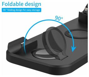img 4 attached to Wireless charging dock (6 in 1) iPhone, Airpods, iWatch, Micro USB, Type-C, black