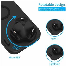 img 1 attached to Wireless charging dock (6 in 1) iPhone, Airpods, iWatch, Micro USB, Type-C, black
