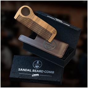img 2 attached to Comb for beard and hair Manecode - durable wooden comb for men made of natural sandalwood with Anti-Static effect in eco-leather case