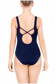 img 2 attached to One-piece swimsuit for women LS 99-179, dark blue, size 50
