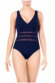 img 1 attached to One-piece swimsuit for women LS 99-179, dark blue, size 50