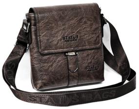 img 4 attached to Men''s bag tablet "Status Bags". Size: 18x20 cm. Color: brown / Planet of wallets