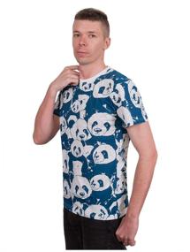 img 1 attached to Men''s classic black T-shirt with pandas and a round neckline for every day r.54