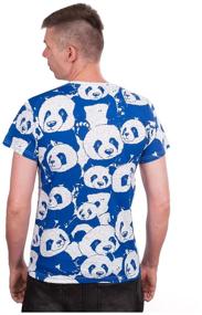 img 4 attached to Men''s classic black T-shirt with pandas and a round neckline for every day r.54