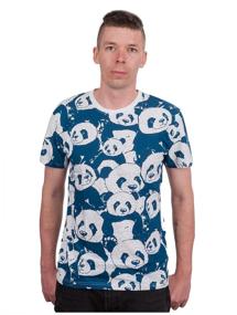 img 3 attached to Men''s classic black T-shirt with pandas and a round neckline for every day r.54