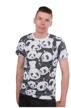 men''s classic black t-shirt with pandas and a round neckline for every day r.54 logo