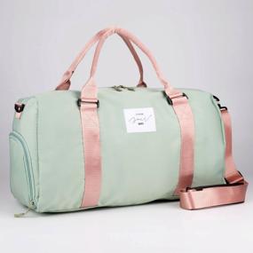 img 2 attached to Choose your way duffle bag with lined zip, shoe compartment, mint