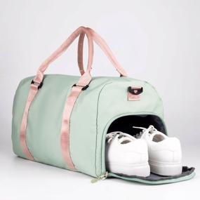img 1 attached to Choose your way duffle bag with lined zip, shoe compartment, mint
