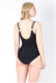 img 1 attached to Women''s one-piece swimsuit CSiman with straps with print black, size 46