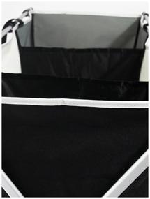 img 4 attached to Foldable laundry basket Dark Light Color with three compartments, black-white-gray