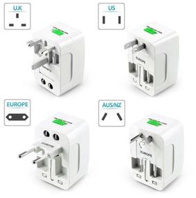 img 3 attached to Universal socket adapter for all socket types / Travel AC adapter / EU/US/UK/RU (A C G I) P2, 10 A, White