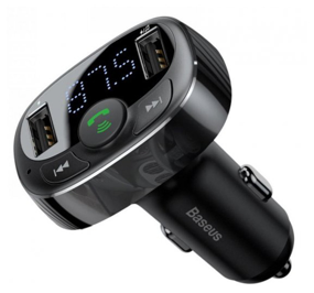 img 4 attached to Cigarette Lighter Car Charger / FM Transmitter /Baseus T typed S-09A wireless MP3 car charger