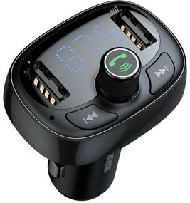 img 1 attached to Cigarette Lighter Car Charger / FM Transmitter /Baseus T typed S-09A wireless MP3 car charger