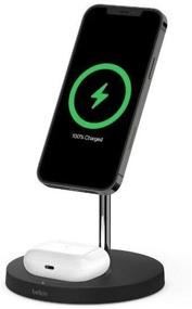 img 1 attached to Belkin Boost Charge Pro 2-in-1 MagSafe Wireless Charger 15W Qi Power Black