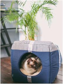 img 3 attached to House for dogs and cats Not Alone Home Best gift L 40x40x40 cm 40 cm 40 cm rectangular dark blue 40 cm