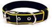 collar for dogs of medium and large breeds dog collar two-layer, nylon/cotton, 35 mm (neck circumference 38-57 cm), black/green logo