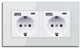 img 3 attached to Electric socket double DiXiS 2 Gang Socket with ports 2 USB / 2 Type-C EU (86x146) (TKEUC-2), white