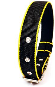 img 3 attached to Collar for dogs of medium and large breeds DOG COLLAR two-layer, nylon/cotton, 35 mm (neck circumference 38-57 cm), black/blue