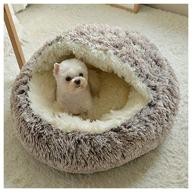closed bed house for cats m 50 cm (inside - velor, color gray gradient) / bed spryushka for sphinx логотип