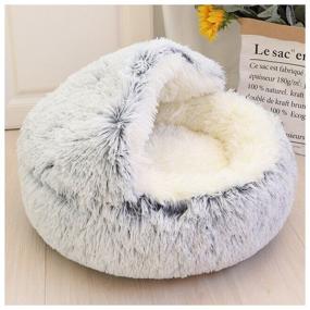 img 2 attached to Closed bed house for cats M 50 cm (inside - velor, color gray gradient) / bed spryushka for sphinx