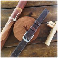 genuine leather belt stitched brown logo