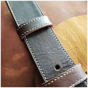 img 1 attached to Genuine leather belt stitched brown