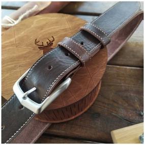 img 2 attached to Genuine leather belt stitched brown