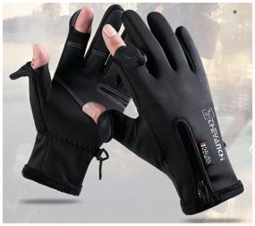 img 3 attached to Men''s gloves / hunting and fishing gloves / fingerless gloves / touch gloves / black XL