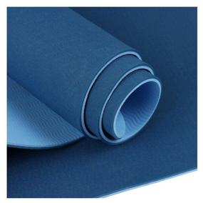 img 2 attached to Yoga mat Sangh Yoga mat two-color, 183x61x0.6 cm blue plain 0.8 kg 0.6 cm
