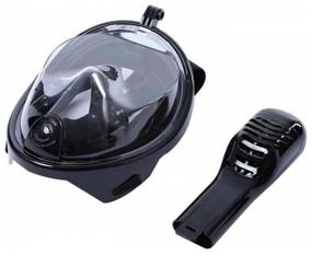 img 2 attached to Underwater snorkeling mask with action camera mount, size L/XL, black