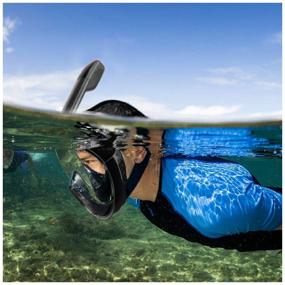 img 1 attached to Underwater snorkeling mask with action camera mount, size L/XL, black