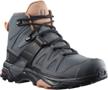 hiker boots salomon x ultra 4 mid gtx, size 5.5 / 23.5, safari/magnet/persimon logo