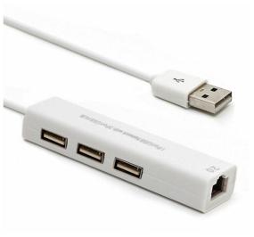 img 1 attached to USB-LAN network adapter with 3xUSB, Ethernet network adapter, RJ45 100 Mbps
