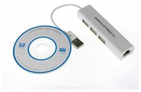 img 4 attached to USB-LAN network adapter with 3xUSB, Ethernet network adapter, RJ45 100 Mbps