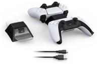 charging station for 2 gamepads with charge indicators playstation dualsense 5, dobe tp5-0528 logo