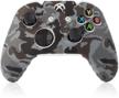 protective silicone case for controller microsoft xbox one, xbox series s, series x (controller x box 1, series c, series x, ex) grey, camouflage logo