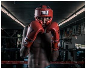 img 4 attached to Boxing helmet TITLE Boxing Blood Red Leather Sparring Headgear, size L