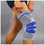 caliper bandage fixator on the knee joint with reinforced silicone protection and stiffening ribs knee, size xl gray logo