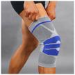 caliper bandage fixator on the knee joint with reinforced silicone protection and stiffening ribs knee, size xl gray logo