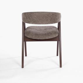 img 3 attached to Chair Dublin light gray fabric, solid beech (walnut color) for home/living room/dining room/cafe/kitchen chair/kitchen chair